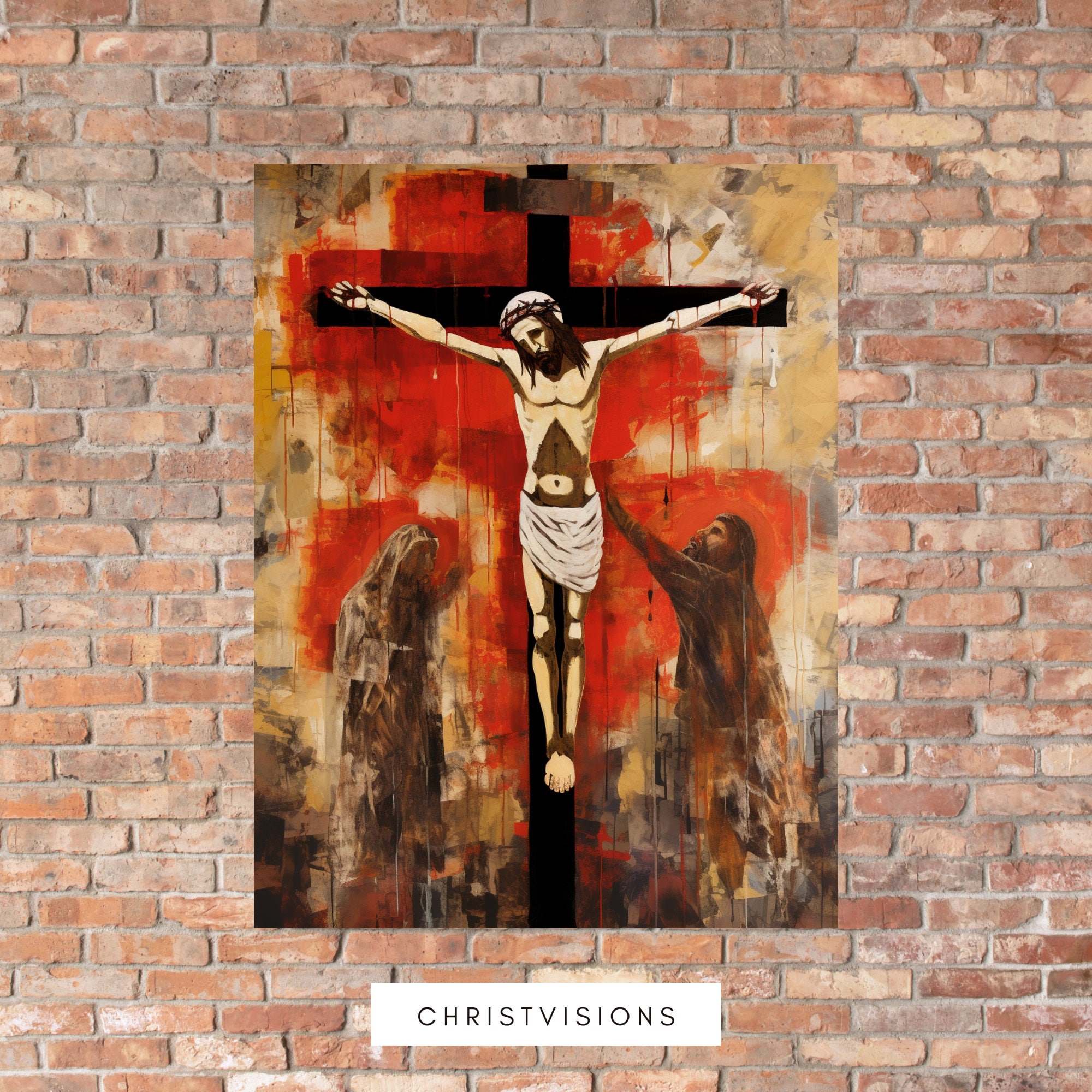 ミッドセンチュリーモダンアートスタイルのイエスキリストの磔刑