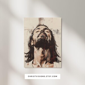 Contemporary Jesus Christ Victory Artwork - Printable Christian Wall Art Digital Download