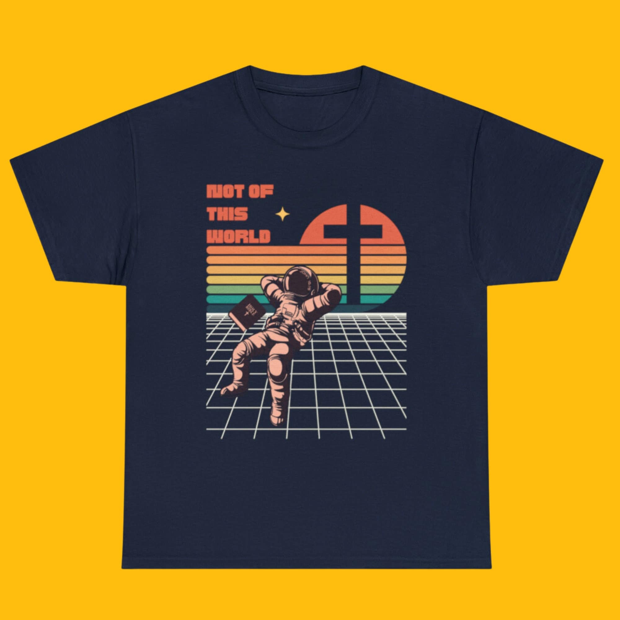Not of This World, Retro 80s Chritsian T Shirt With Astronaut
