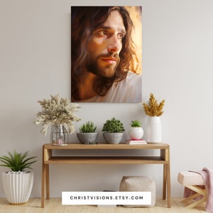 Printable Jesus Portrait - Christian Wall Art, Digital Christ Painting ...
