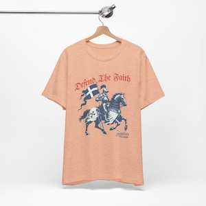 信仰を守る十字軍騎士クリスチャンTシャツ - 教会と信者のためのスピリチュアルな戦士のアパレル