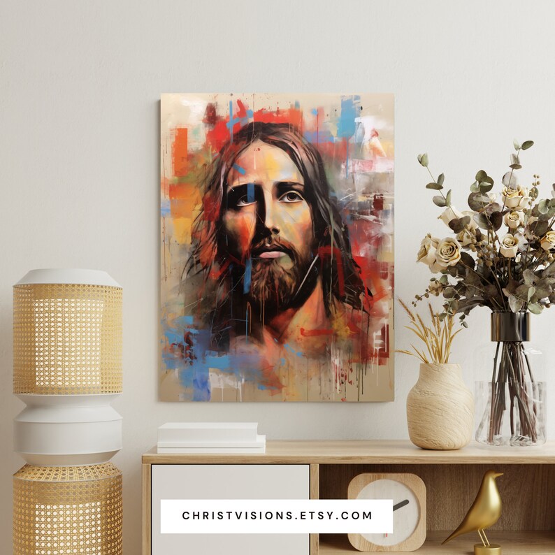 Midcentury Modern Jesus Christ Art Print Etsy
