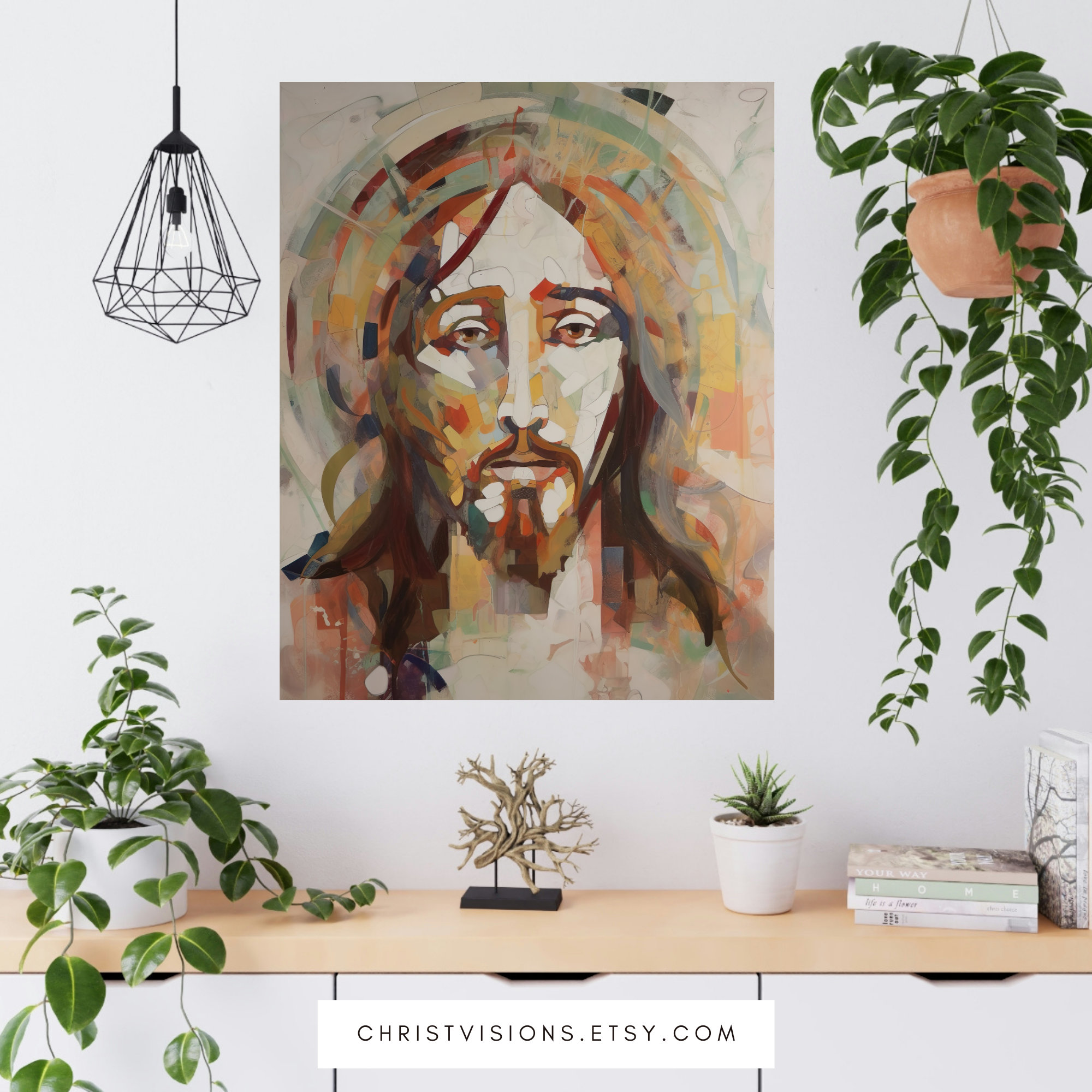 Abstract Jesus Christ Digital Art | Printable Christian Wall Art ...