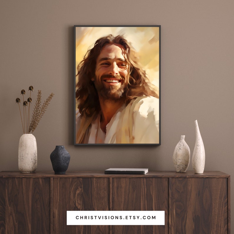 Smiling Jesus Framed Christian Art Jesus Smiling Jesus Art Jesus
