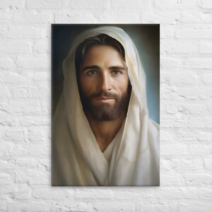 The Messiah Jesus, Christian Canvas Art Print - Relgious Wall Art & Baptism Gift