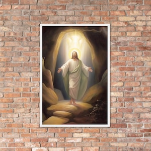 The Risen Christ Jesus Art Print  - Christian Easter Art & Baptism Gift