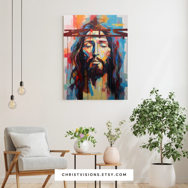 Jesus Christus Midcentury moderne christliche Kunstdruck Jesus