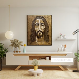 Jesus Christ Framed Midcentury Modern Art Christian Wall Art Jesus Art Jesus Painting Modern ...