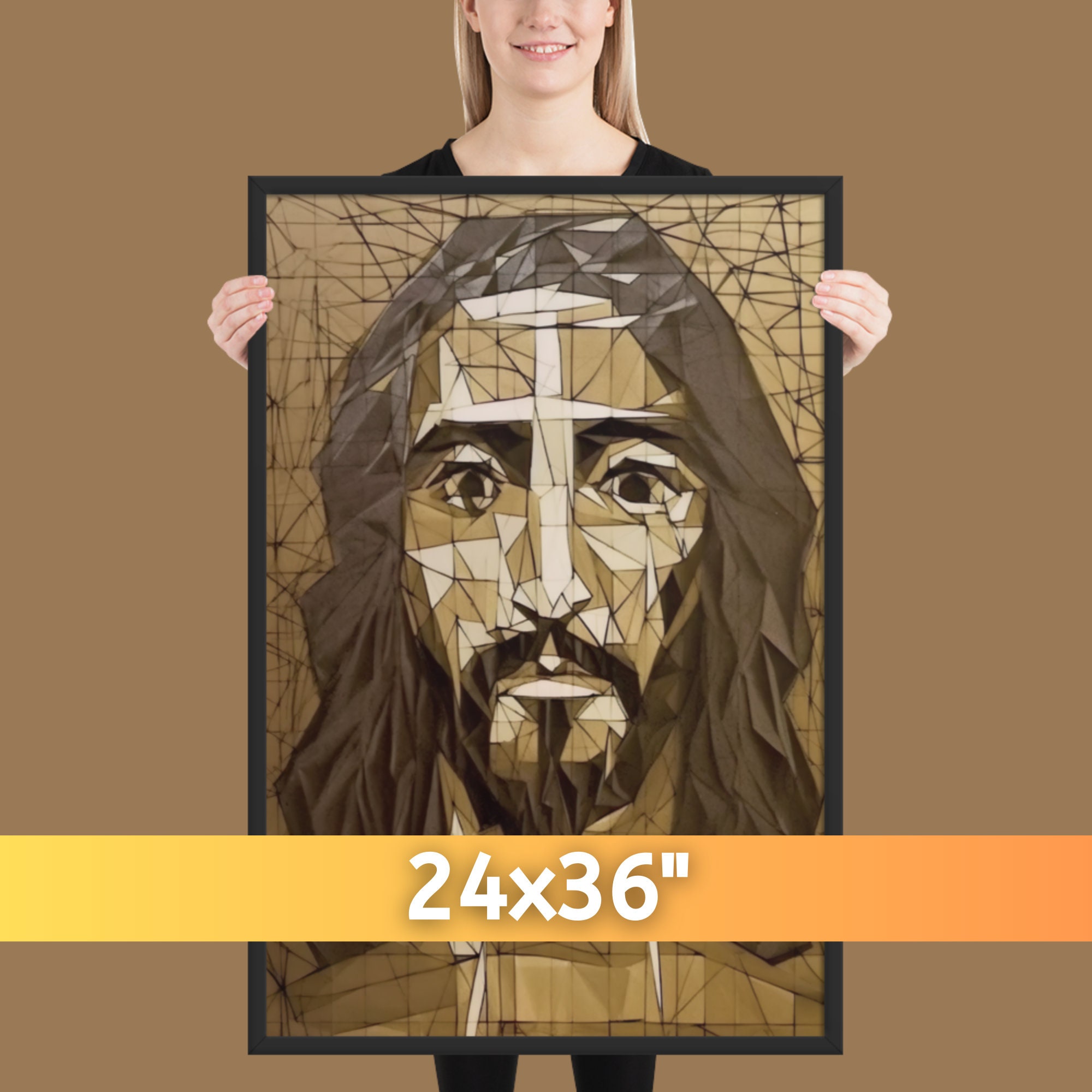 Jesus Christ Framed Midcentury Modern Art Christian Wall Art Jesus Art