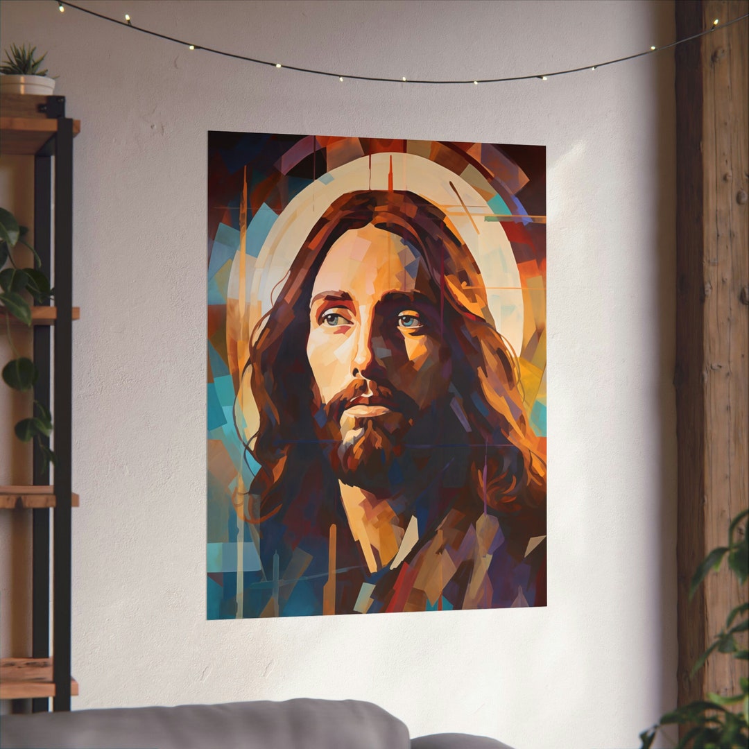 The Christ Jesus Art Deco Painting Print Christian Prints Jesus Art