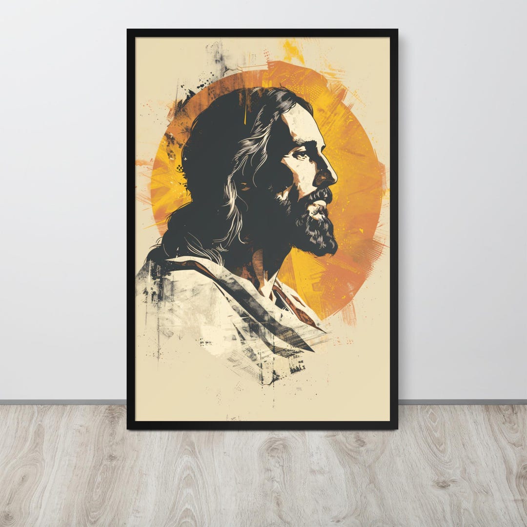 Minimalist Jesus Christ Art Print - Midcentury Modern Christian Wall ...