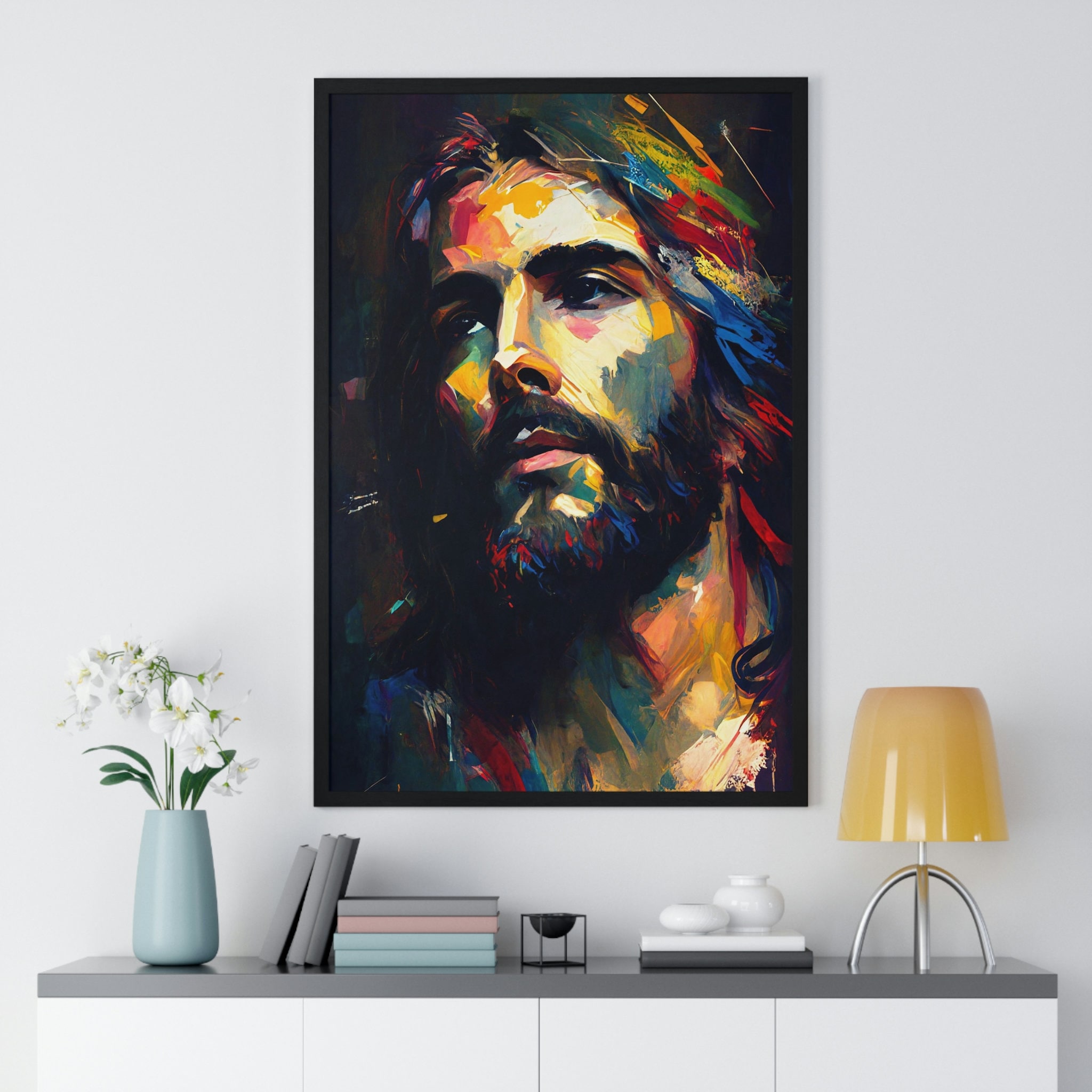 The Savior Jesus Framed Christian Modern Art Jesus Art Jesus Painting Jesus Portrait Modern Art ...