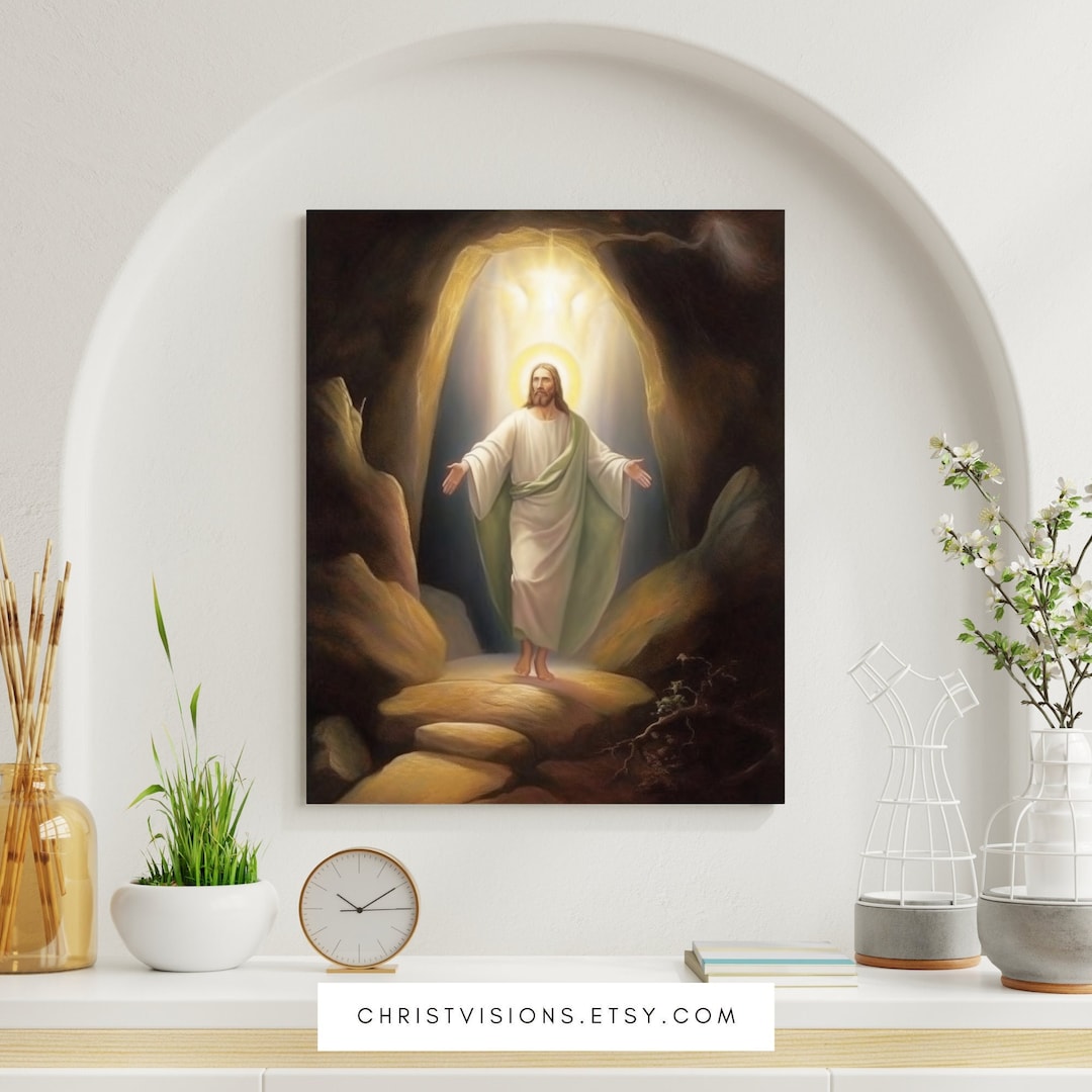 Risen Christ Jesus Art Print Christian Wall Art Jesus Painting Easter ...