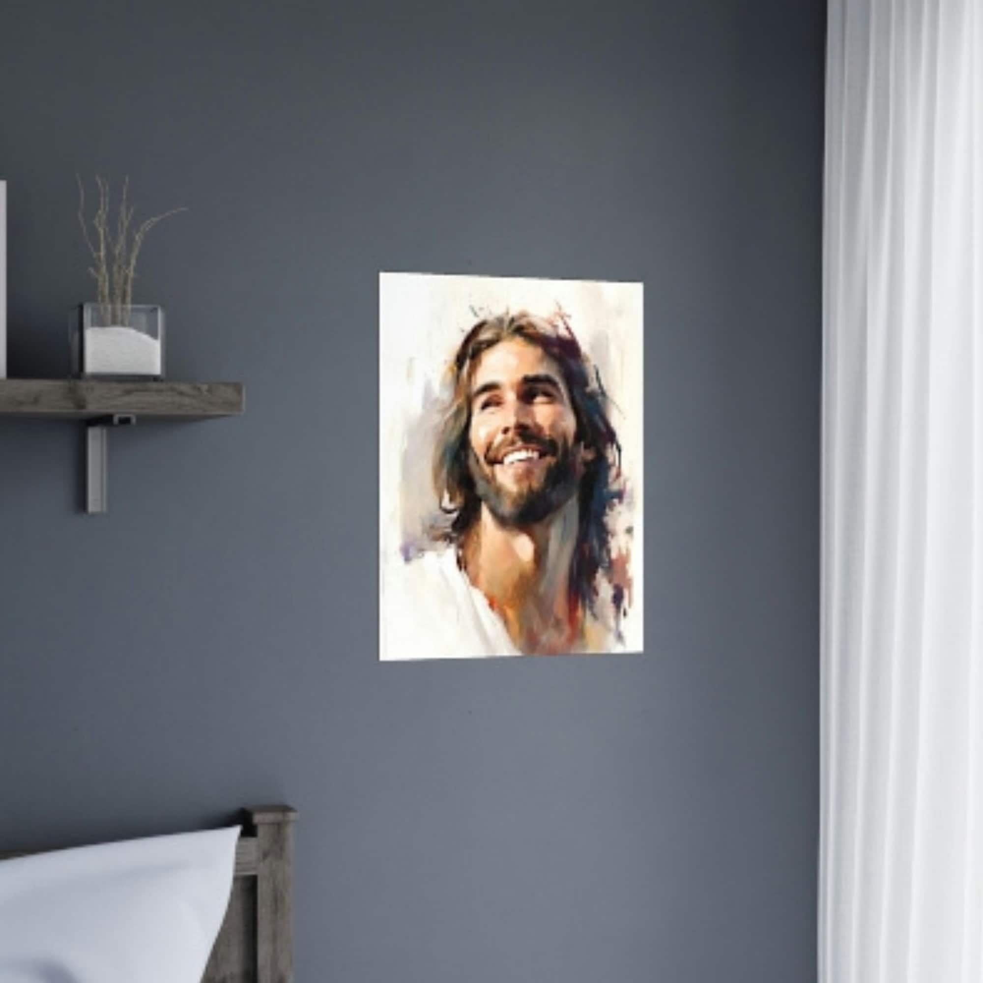 Laughing Jesus Printable Art Smiling Jesus Art Bible Art Jesus Watercolor Bible Printables ...