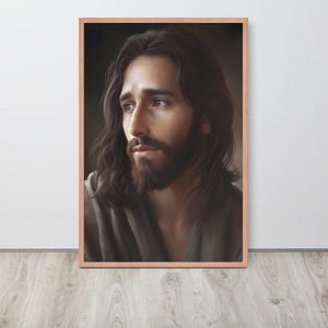 Retrato del Sagrado Jesús - Impresión de arte mural cristiano para el hogar, la iglesia o como regalo espiritual