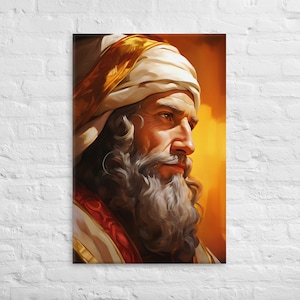 King Solomon Bible Art Print On Canvas - Religious Gift Wall Art For Christian And Jewish Home Decor