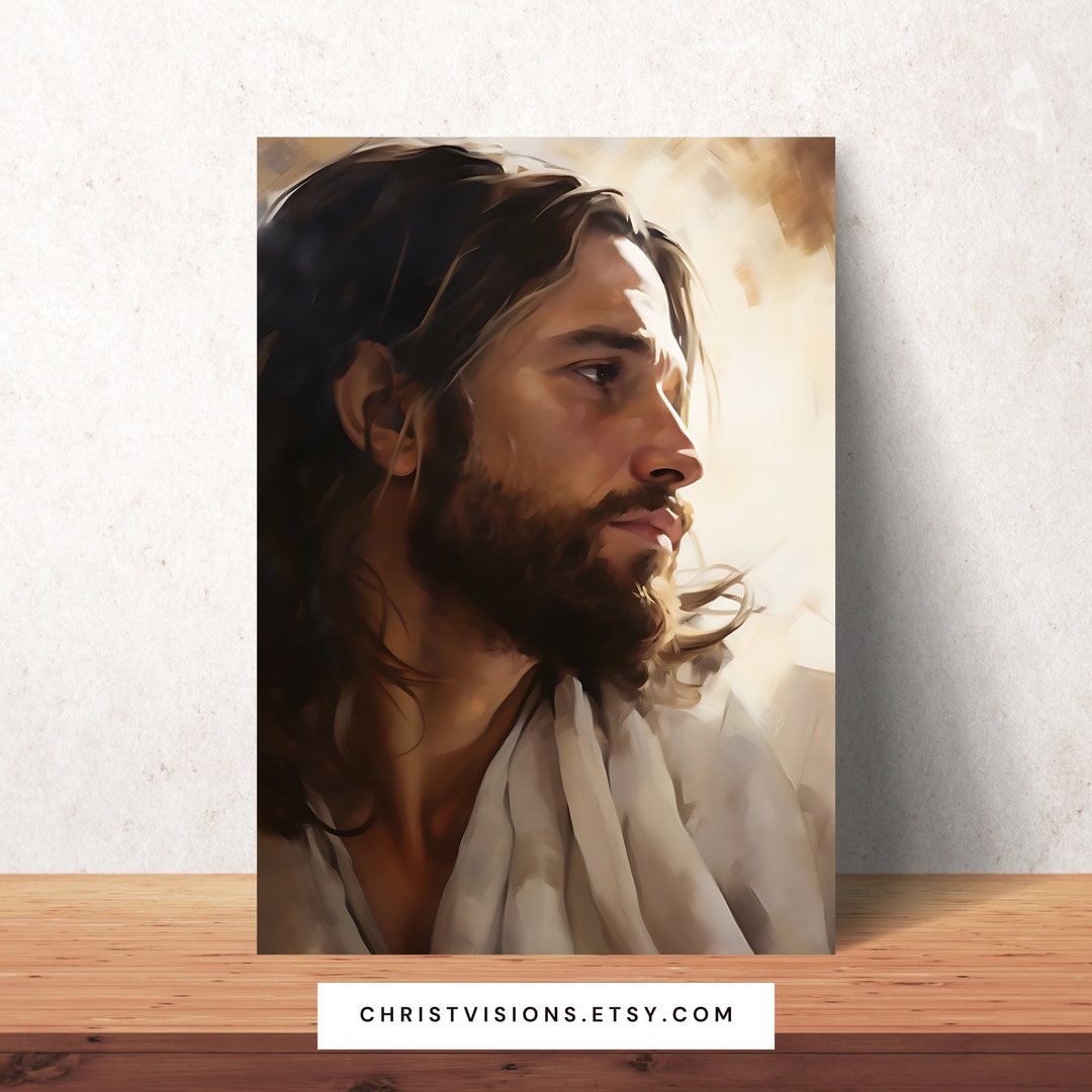 Printable Jesus Profile Portrait | Christian Wall Art | LDS & Catholic ...
