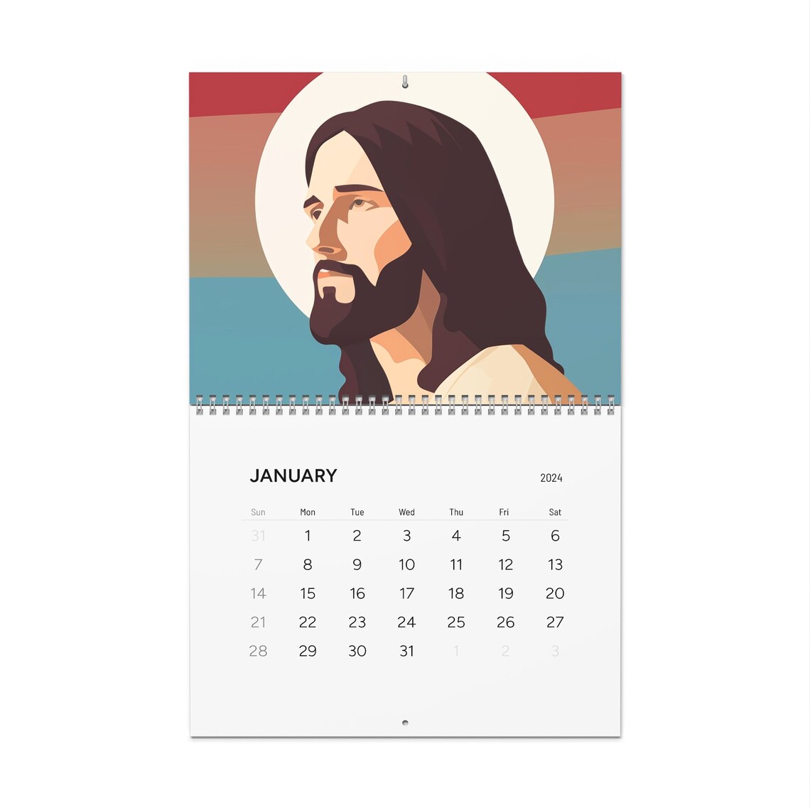 Minimalist Jesus 2024 Christian Wall Calendars Christ Etsy