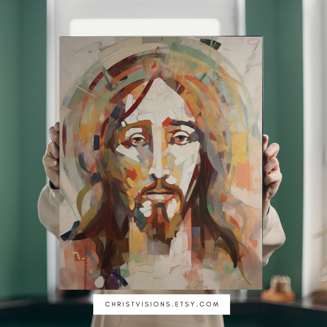 Jesus Christ Midcentury Modern Christian Wall Art Jesus Etsy