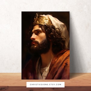 King David Digital Art | King David Painting | King David Picture | King David Art | Printable Bible Art | Old Testament Art | Jewish Art