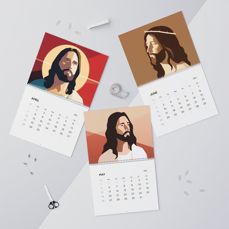 Minimalist Jesus 2024 Christian Wall Calendars Christ Etsy