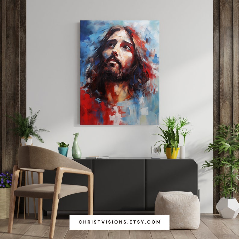 Beautiful Jesus Portrait Art Print Jesus Art Prints Expressionist Art
