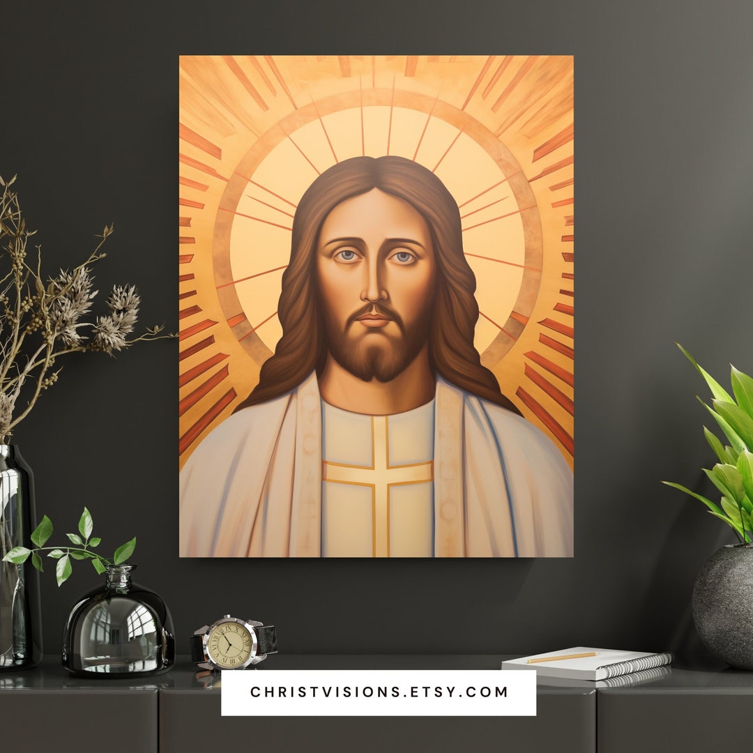 Jesus Christ Print Christian Art Deco Jesus Art Print Jesus Wall Art ...