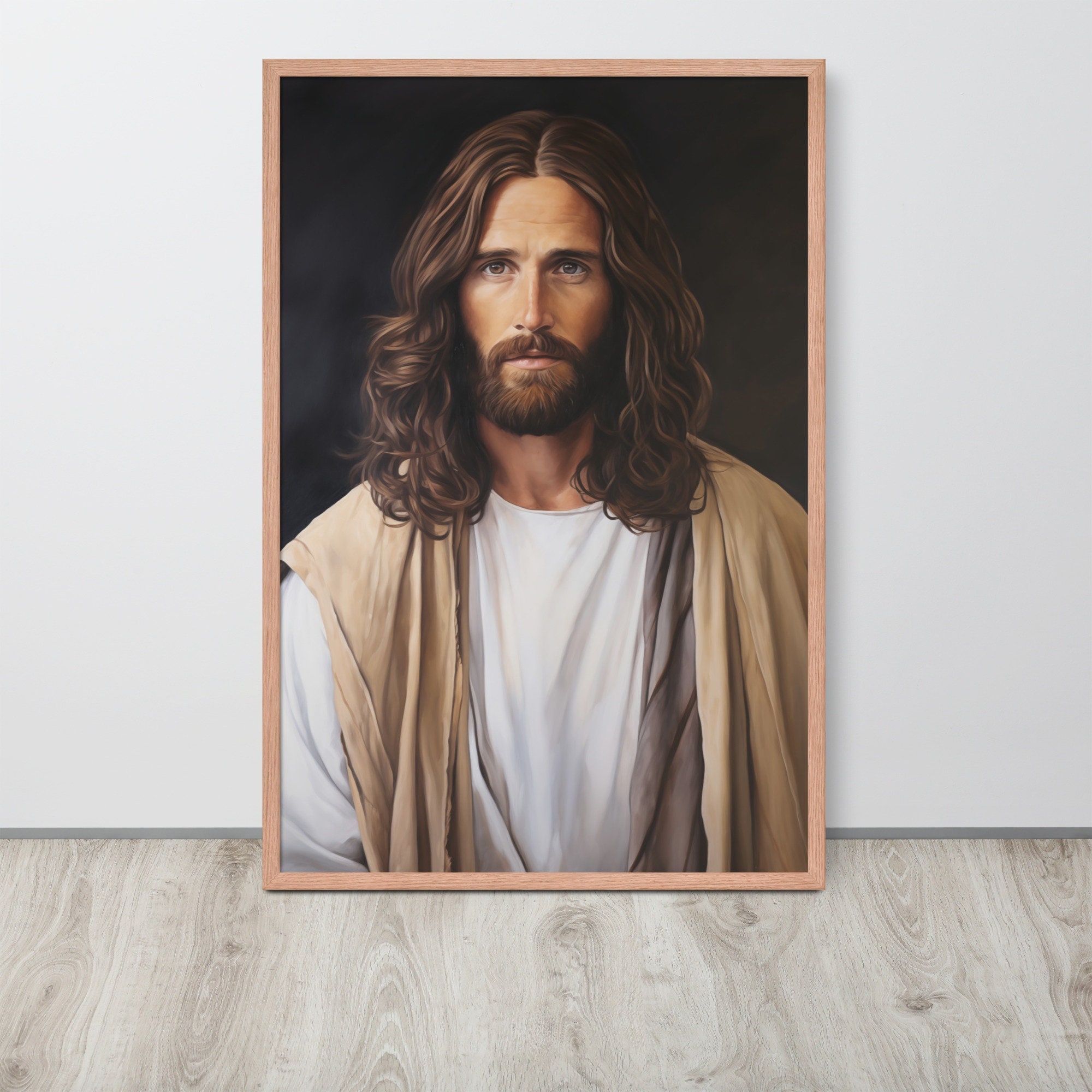 リアルなイエスの肖像画 – キリスト教の壁掛けアート、カトリックの
