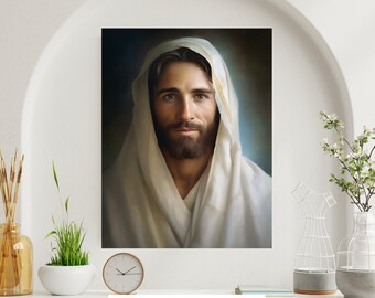 Resurrected Christ Painting - Inspirational Jesus Art Print for Christian Wall Decor
