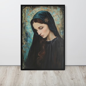 Art Nouveau Virgin Mary Catholic Print - Religious Wall Decor | Christian Gift | Spiritual Artwork