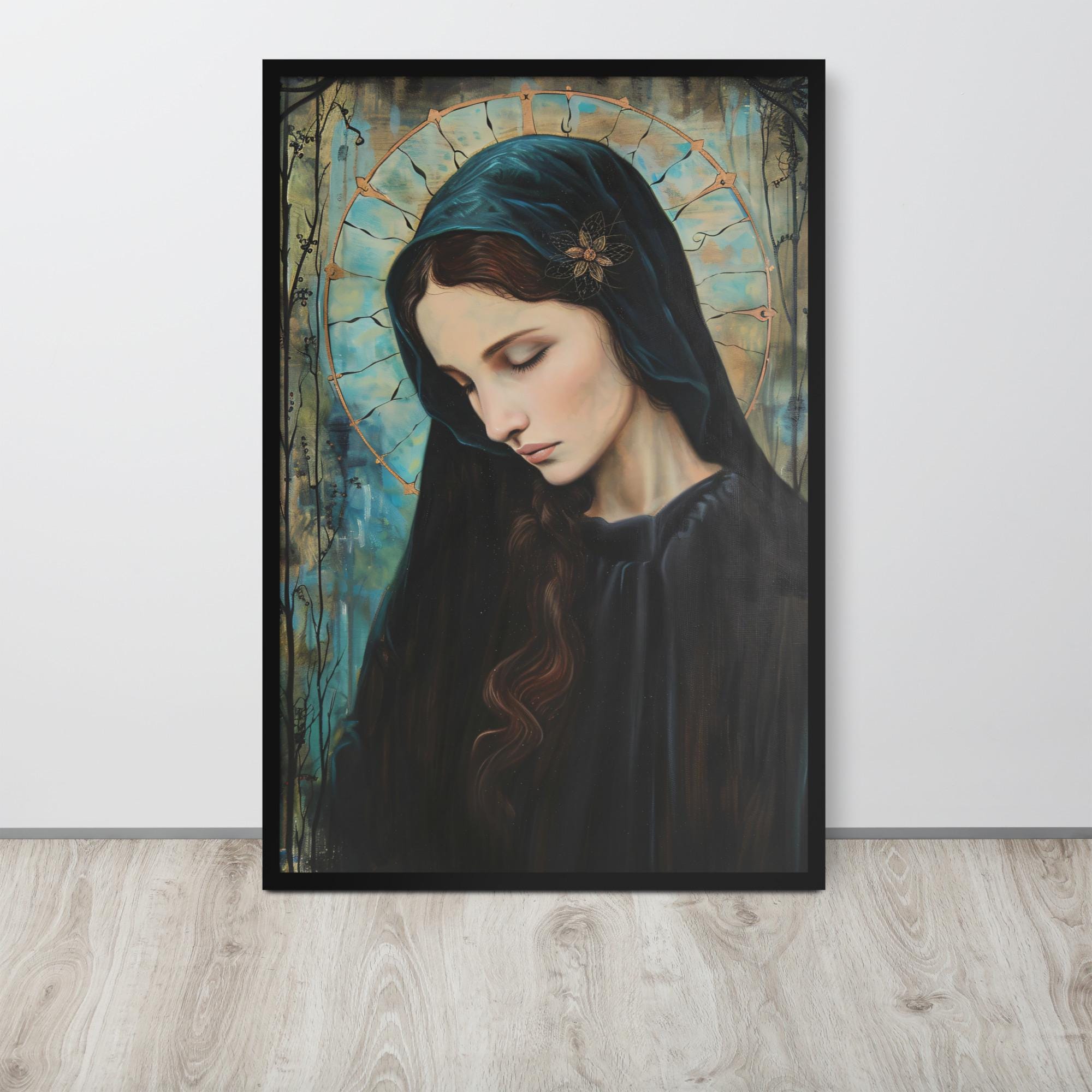 Art Nouveau Virgin Mary Catholic Print - Religious Wall Decor | Christian Gift | Spiritual Artwork