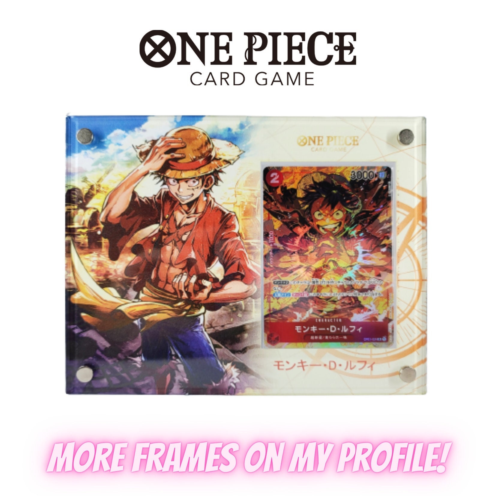 Cadre de carte en acrylique pour jeu de cartes One Piece Monkey D