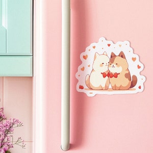 Kawaii Cat Couple Magnet, Kawaii Anime Magnet, Cute Cat Magnet, Cute Gift Idea, Cute Magnet Kawaii Magnet Anime Magnet for Kitchen Office