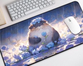 Kawaii Tier & Regen Schreibtischmatte, süßes großes Mauspad, Anime Schreibtischmatte niedlich für Gaming und Schreibtischdekoration, Kawaii Mauspad, süße Schreibtischunterlage