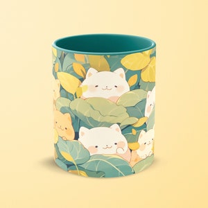 Kawaii Nature and Cat Lovers Mug | Cute Mug Aesthetic | Cute Pastel Mug | Cute Kawaii Mug | Pastel Mug Gift for Birthday, Christmas