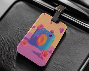 Cute Luggage Tag, Cute Travel Tag, Baggage Tag, Bag Tag, Travel Accessories, Suitcase Identifier, Vintage Style Bag Tag