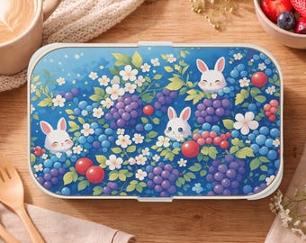 Süße Häschen-Bento-Box für Kinder und Erwachsene, Kawaii-Lunchbox, BPA-freier, umweltfreundlicher Lebensmittelbehälter mit Utensilien für Schule, Büro, Picknick