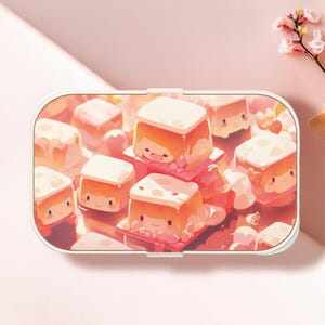 Kawaii Marshmallow Bento Box, Cute Anime Designs Lunch Box, Kawaii Lunch Box, BPA-Free Eco Friendly Container for School, Office, Picnic