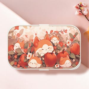 Kawaii Fruits & Cats Bento Box, Cute Cats Lunchbox, BPA-Free Eco Friendly Kawaii Food Container for School, Office, Picnic and Gifts