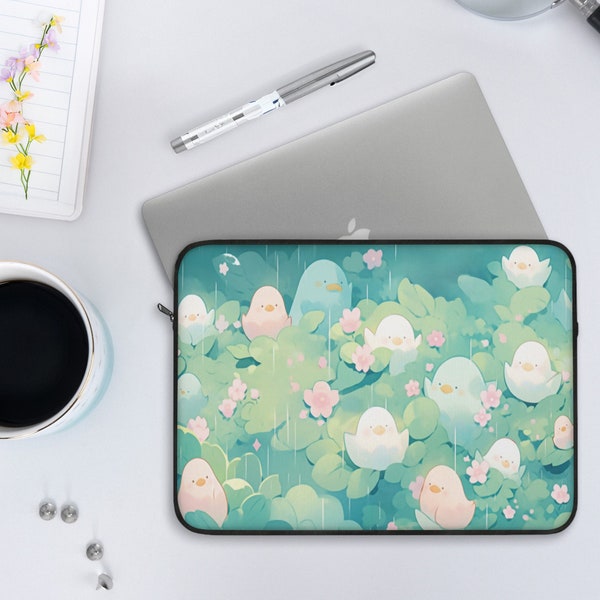 Kawaii Green Day Laptop Sleeve 12" 13" 15" | Cute Laptop Sleeve | Cute Macbook Sleeve | Kawaii Laptop Sleeve | Kawaii Anime Chibi Laptop Bag