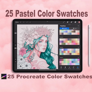 Pastel Color Palette | 25 Pastel Procreate Color Swatches | 750 Digital Art Procreate Colors
