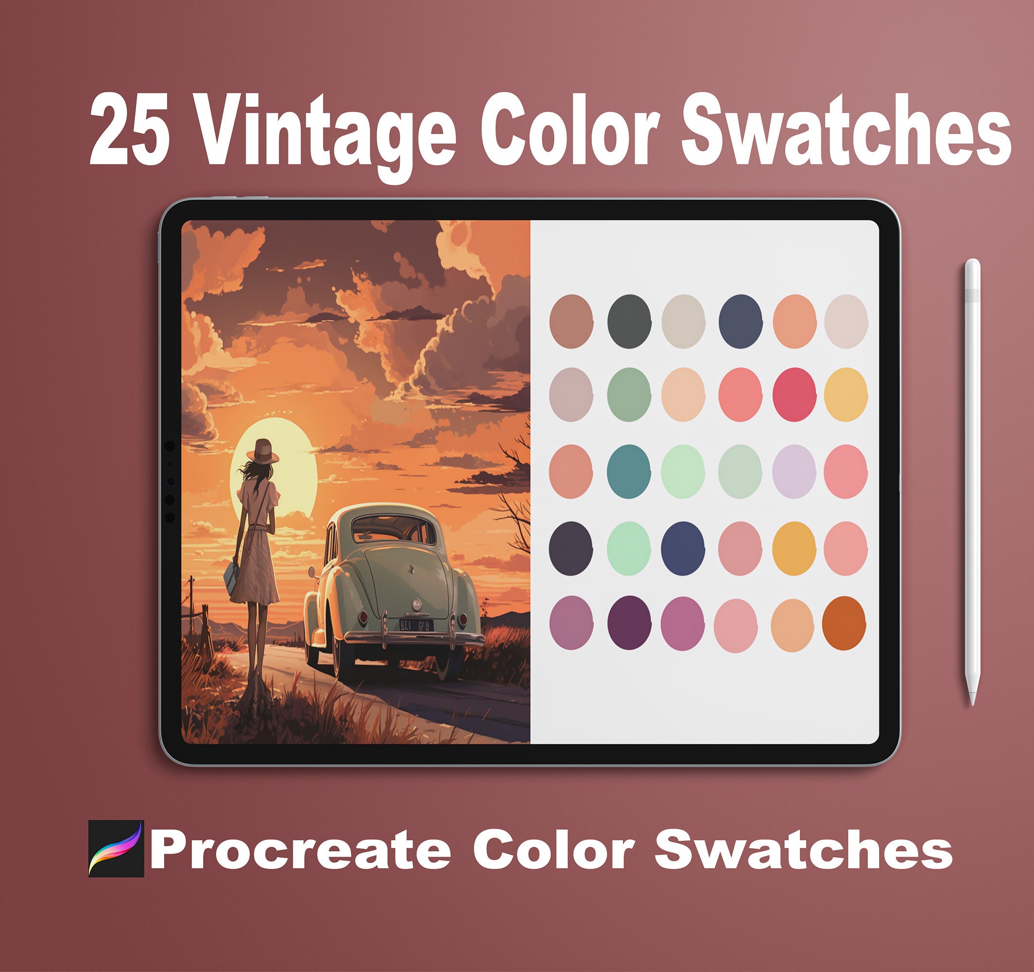 25 Vintage Procreate Color Swatches 750 Vintage Procreate Colors ...