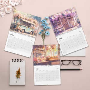Kawaii Coffee Shops &amp; Flower Boutique Calendar 2024 Kawaii Calendar ...