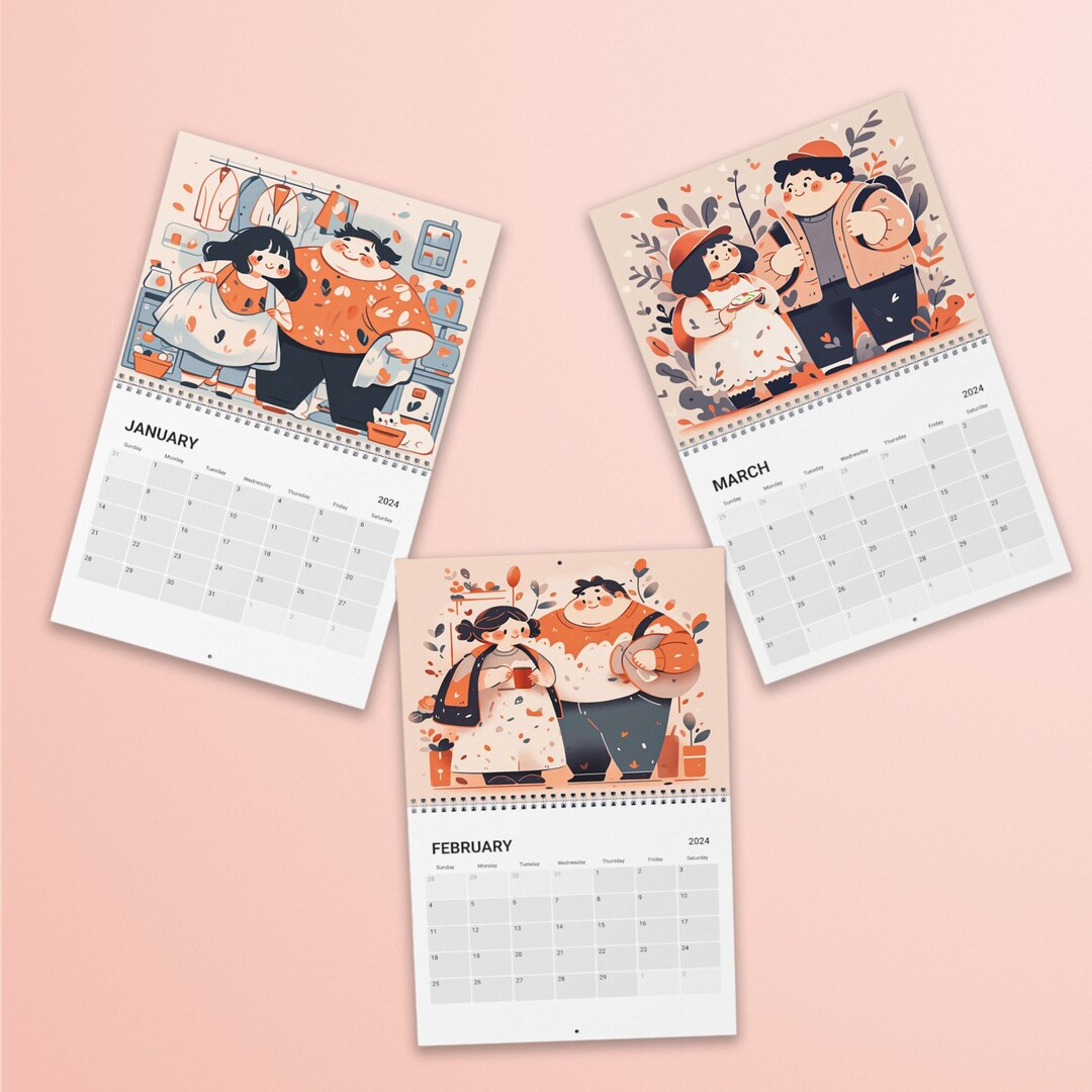 Kawaii Mollig Paar Kalender 2024 Kawaii-kalender 2024 - Etsy Nederland