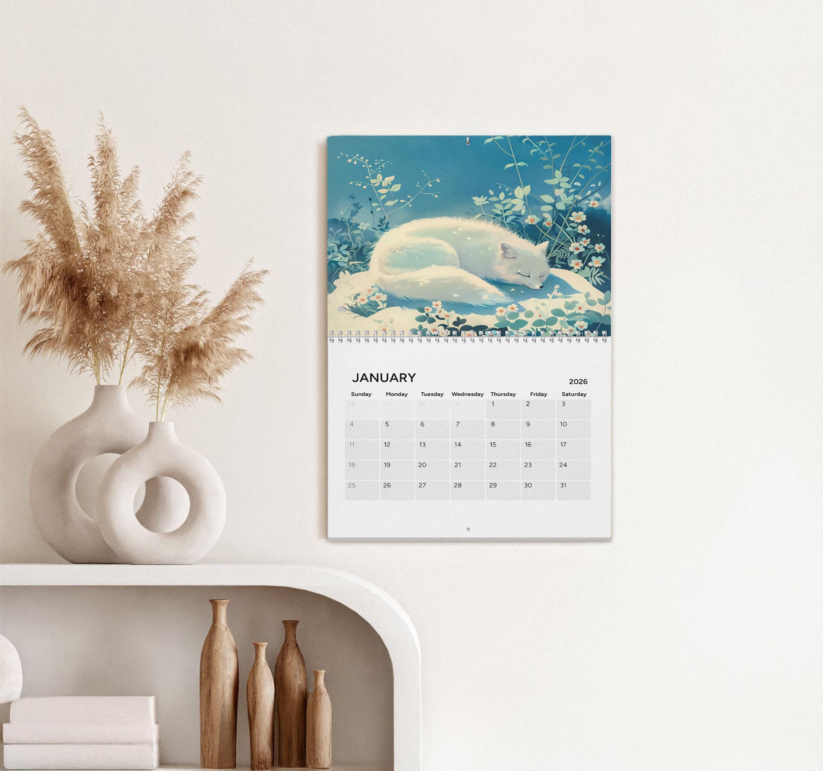 Discover Animal Landscapes Wall Calendar 2026, Kawaii Calendar 2026, Anime Wall Calendar 2026