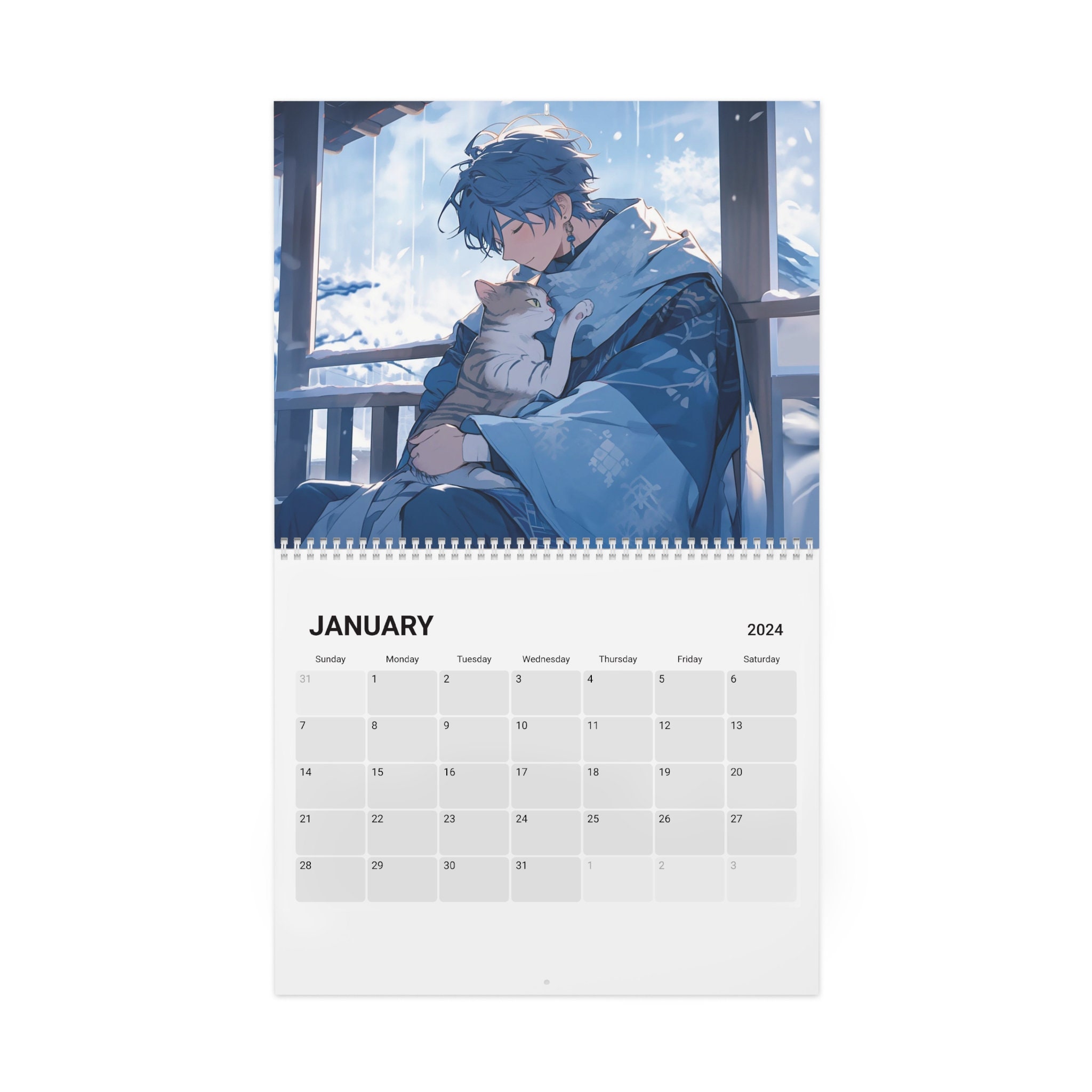 Cute Anime Characters 2024 Calendar, Anime Decor