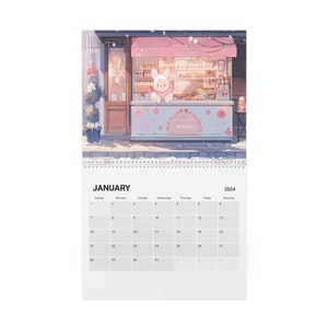 Kawaii Coffee Shops & Flower Boutique Calendar 2024 Kawaii Calendar ...