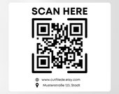QR-Code-Aufkleber – Wunschadresse zur Webseite, Kontaktkarte, Social-Media und mehr. Ideal für Hochzeiten & Events