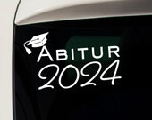 Abitur 2024 Autoaufkleber - präsentiere stolz dein Abitur auf deinem Fahrzeug - Abschluss 24 | Geschenk zum Abitur | Aufkleber | Sticker
