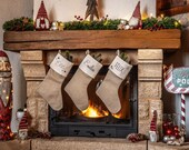 Weihnachtsstrumpf aus Jute mit Namen, Nikolausstrumpf personalisiert mit Namen, Weihnachtsdeko, Nikolausstiefel, Geschenk, Adventskalender